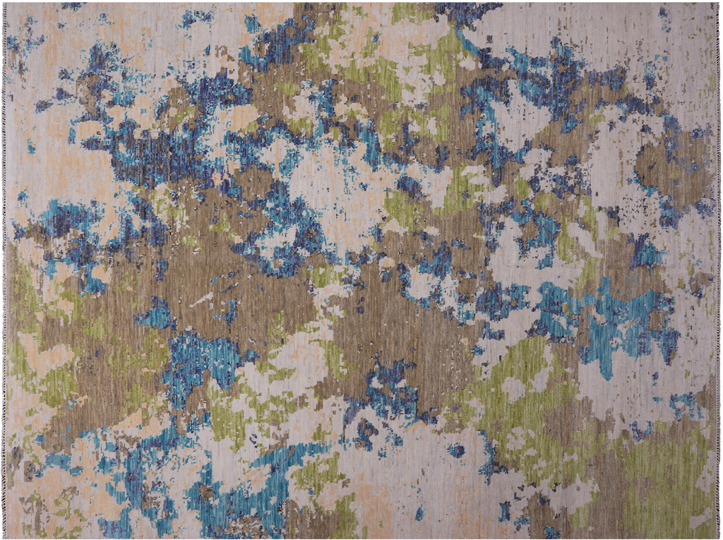 SUPER SALE Modern Abstract Handmade Wool Rug 9' 1" X 12' 2" - Q22371