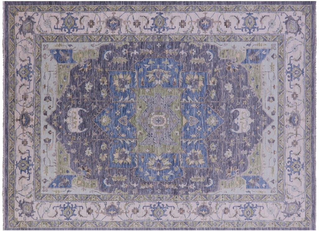 Grey Persian Heriz Serapi Handmade Wool Rug - Manhattan Rugs