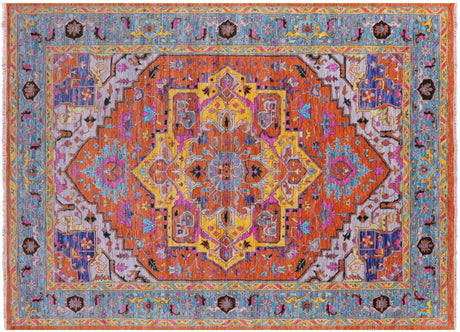 Orange Persian Heriz Serapi Hand-Knotted Rug - Manhattan Rugs