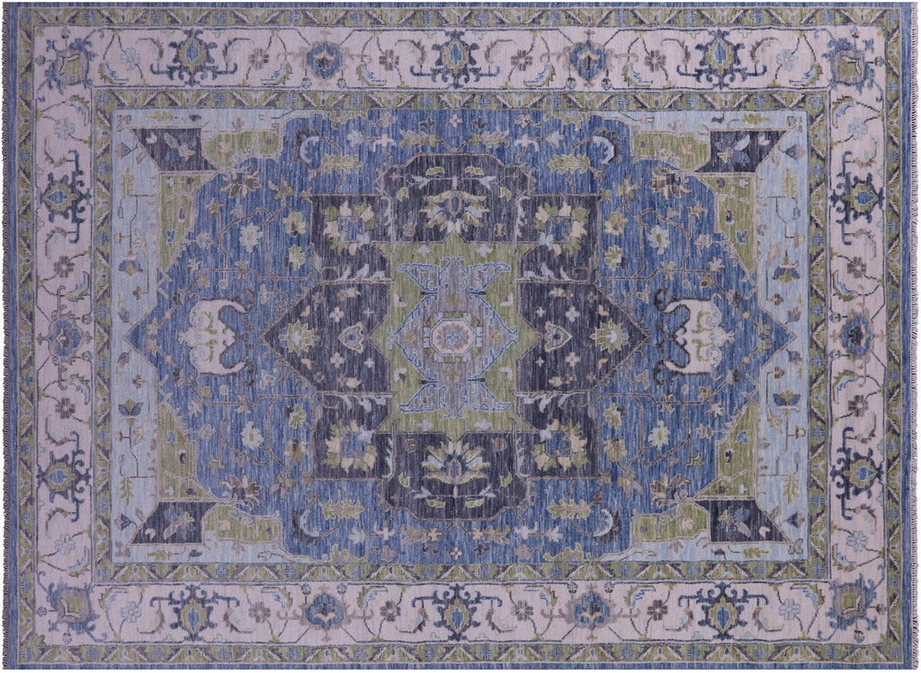 Blue Persian Heriz Serapi Hand Knotted Rug - Manhattan Rugs