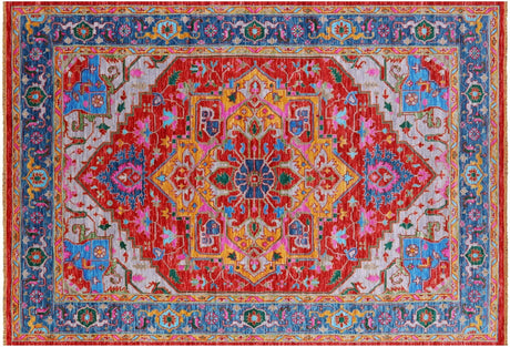 Red Persian Heriz Serapi Handmade Rug - Manhattan Rugs