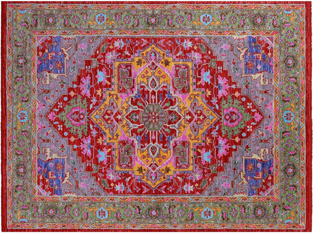 Red Persian Heriz Serapi Handmade Rug - Manhattan Rugs