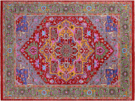 Red Persian Heriz Serapi Handmade Rug - Manhattan Rugs