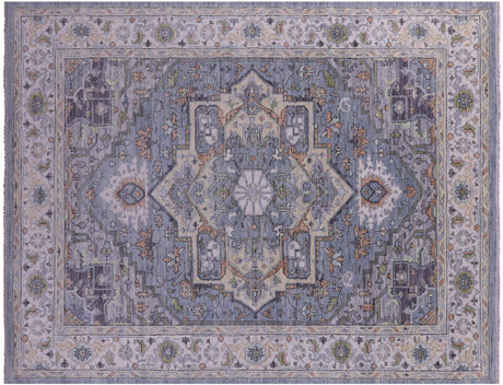 Grey Persian Heriz Serapi Hand-Knotted Wool Rug - Manhattan Rugs