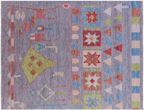 Grey Moroccan Hand Knotted Wool Rug - Manhattan Rugs