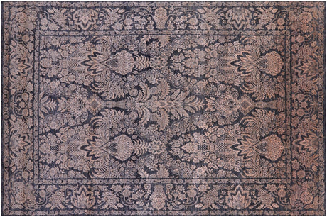 Grey Wool & Silk Persian Tabriz Handmade Rug - Manhattan Rugs