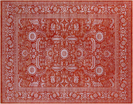 Orange Persian Tabriz Hand Knotted Wool & Silk Rug - Manhattan Rugs