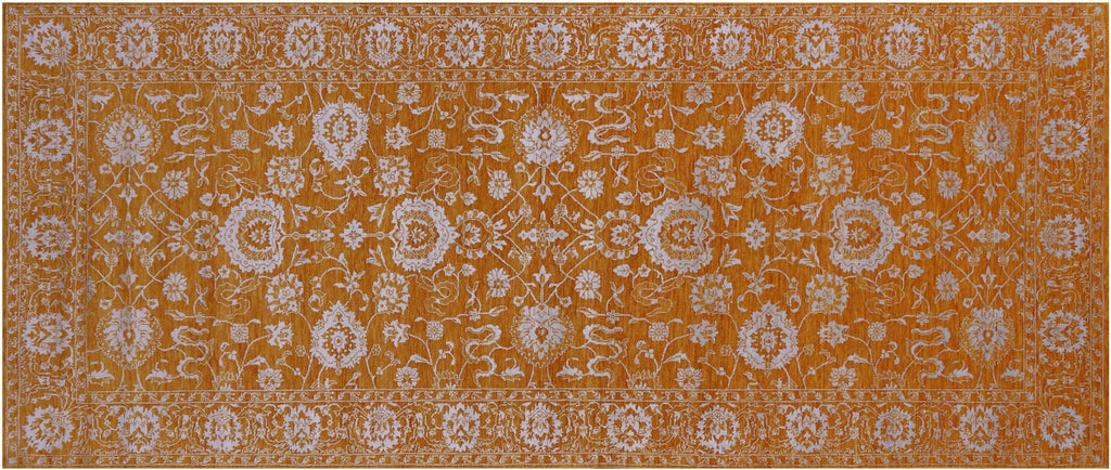 Gold Persian Tabriz Wool & Silk Handmade Rug - Manhattan Rugs