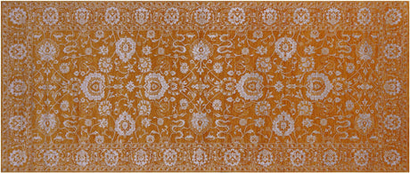 Gold Persian Tabriz Wool & Silk Handmade Rug - Manhattan Rugs