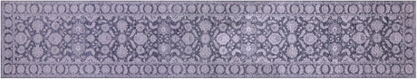 Grey Runner Persian Tabriz Handmade Wool & Silk Rug - Manhattan Rugs