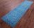 Blue Persian Tabriz Handmade Wool & Silk Runner Rug - Manhattan Rugs