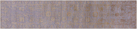 Grey Runner Persian Tabriz Handmade Wool & Silk Rug - Manhattan Rugs