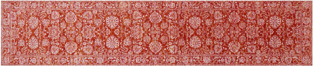 Orange Runner Persian Tabriz Handmade Wool & Silk Rug - Manhattan Rugs