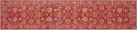 Orange Runner Persian Tabriz Hand Knotted Wool & Silk Rug - Manhattan Rugs
