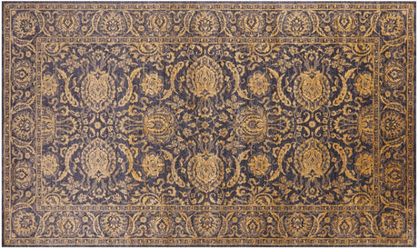 Grey Hand Knotted Wool & Silk Persian Tabriz Rug - Manhattan Rugs
