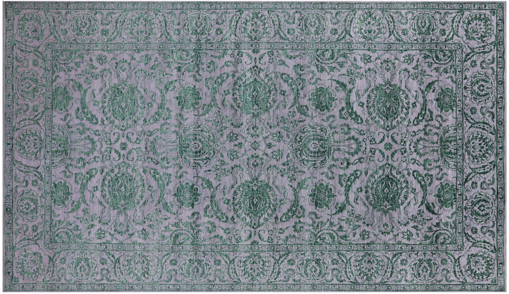 Grey Persian Tabriz Wool & Silk Handmade Rug - Manhattan Rugs