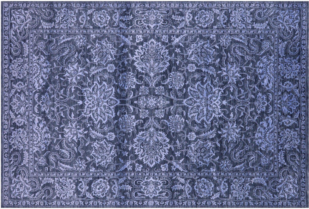 Grey Persian Tabriz Wool & Silk Hand-Knotted Rug - Manhattan Rugs