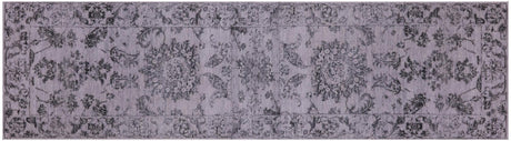 Grey Persian Tabriz Wool & Silk Handmade Runner Rug - Manhattan Rugs