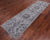 Grey 2' 8" X 9' 11" Wool & Silk Handmade Persian Tabriz Runner Rug - Q22478