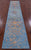 Blue Wool & Silk Modern Handmade Runner Rug - Manhattan Rugs