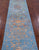 Blue Wool & Silk Modern Handmade Runner Rug - Manhattan Rugs
