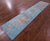 Blue Wool & Silk Modern Handmade Runner Rug - Manhattan Rugs
