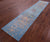 Blue Runner Wool & Silk Modern Handmade Rug - Manhattan Rugs