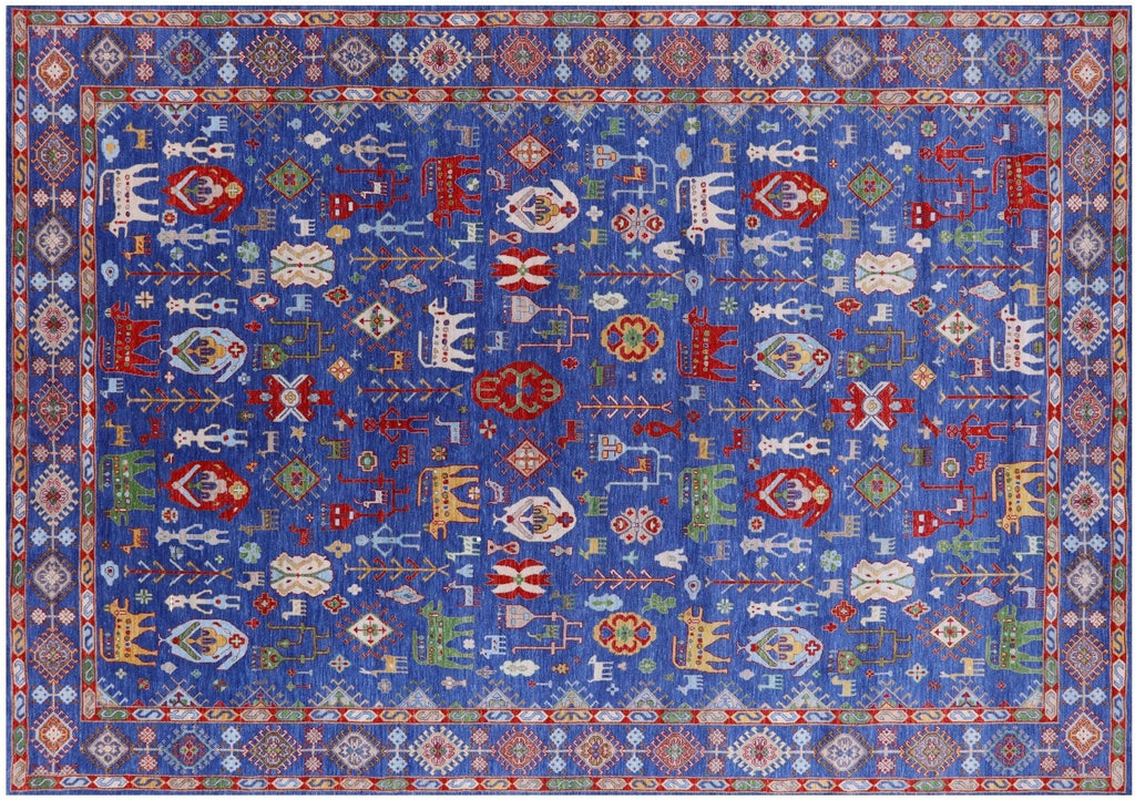 Blue Persian Heriz Serapi Hand Knotted Wool Rug - Manhattan Rugs