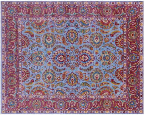 Blue Hand-Knotted Persian Tabriz Wool Rug - Manhattan Rugs