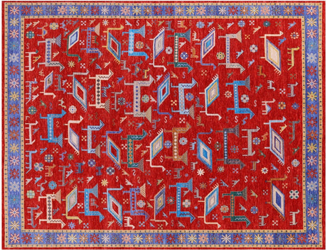 Red Persian Gabbeh Tribal Handmade Wool Rug - Manhattan Rugs