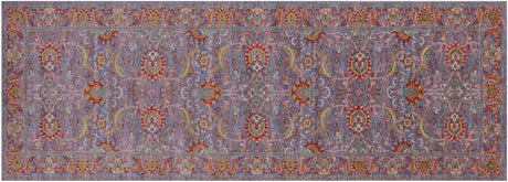 Grey Persian Tabriz Handmade Wool Runner Rug - Manhattan Rugs