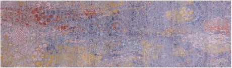 Grey Modern Runner Handmade Wool & Silk Rug - Manhattan Rugs