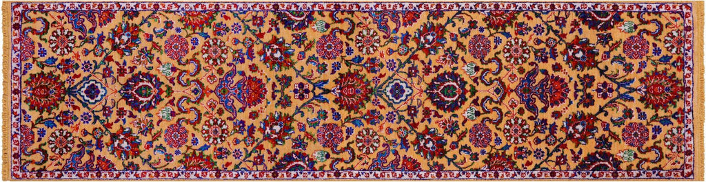 Orange Runner Persian Tabriz Handmade Wool & Silk Rug - Manhattan Rugs
