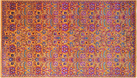 Gold Persian Tabriz Handmade Wool & Silk Rug - Manhattan Rugs