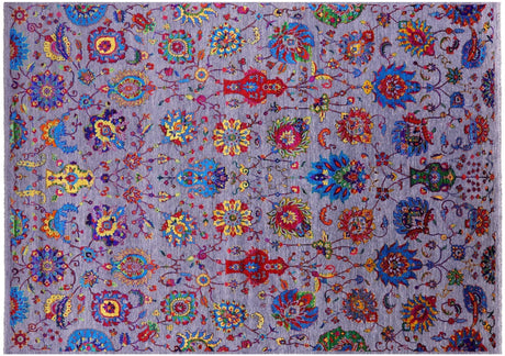 Grey Wool & Silk Persian Tabriz Handmade Rug - Manhattan Rugs