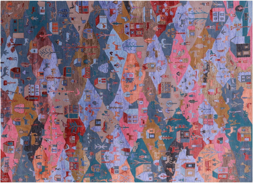 Persian Gabbeh Tribal Handmade Wool & Silk Rug - Manhattan Rugs