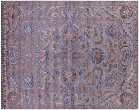 Grey Handmade Wool & Silk Persian Tabriz Rug - Manhattan Rugs
