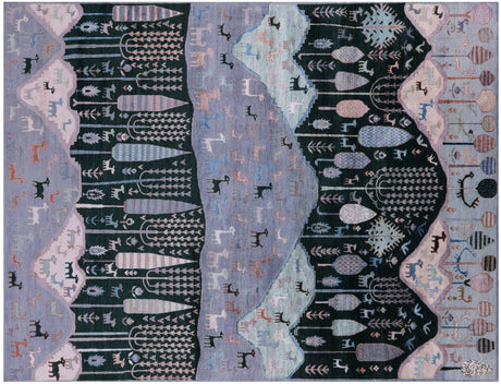 Hand-Knotted Persian Gabbeh Tribal Wool & Silk Rug - Manhattan Rugs