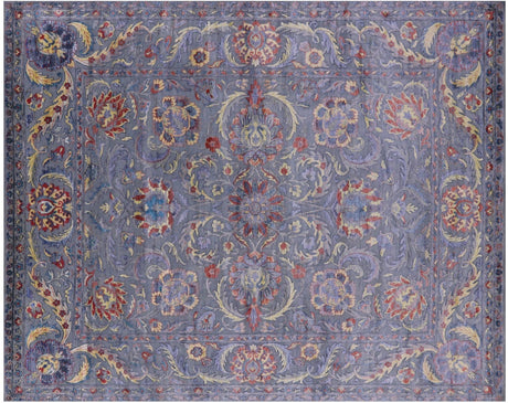 Grey Handmade Wool & Silk Persian Tabriz Rug - Manhattan Rugs