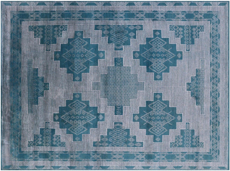 Blue Southwest Navajo Handmade Wool Rug - Manhattan Rugs