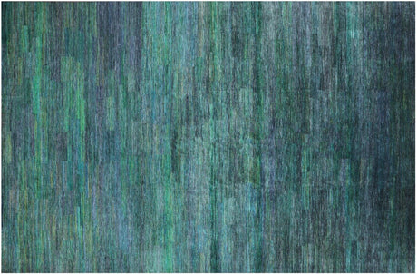 Green Super Savannah Gabbeh Hand Knotted Wool & Silk Rug - Manhattan Rugs