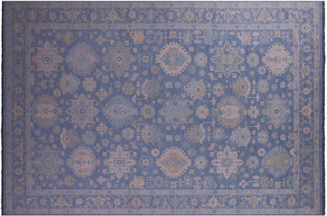 Blue Handmade Persian Heriz Serapi Wool Rug - Manhattan Rugs