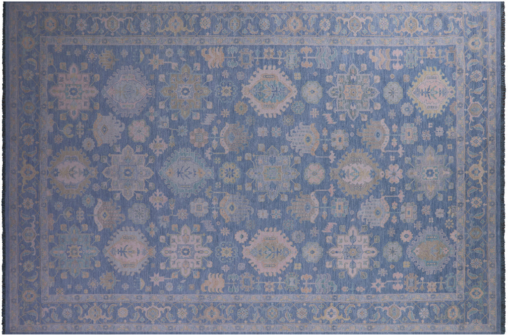 Blue 12' 2" X 18' 0" Handmade Persian Heriz Serapi Wool Rug - Q22635