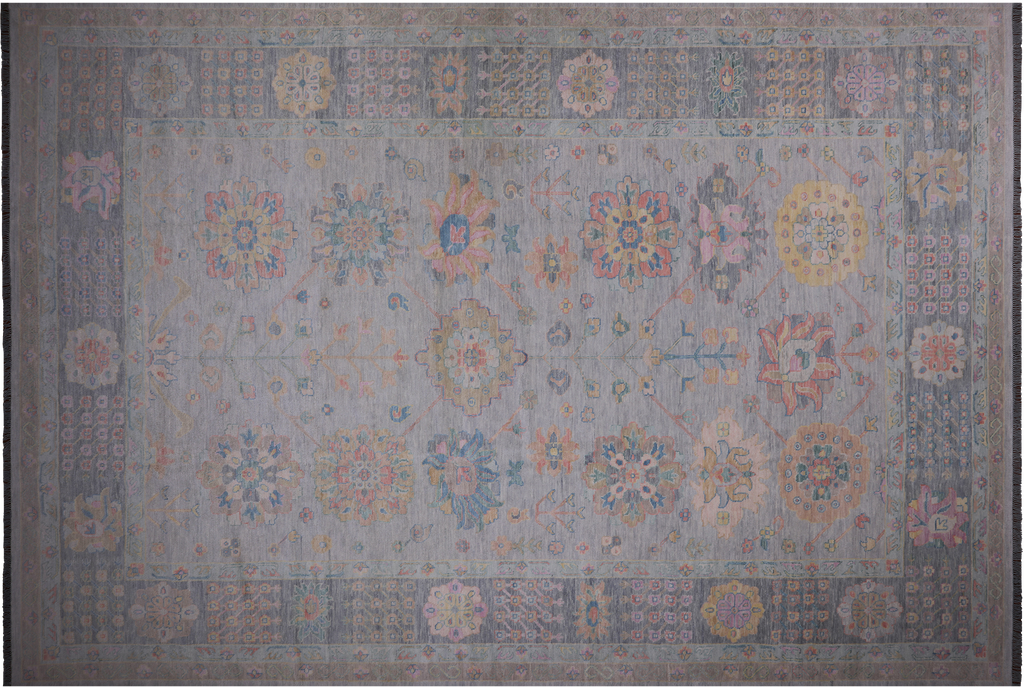 Silver Persian Heriz Serapi Handmade Wool Rug 12' 2" X 17' 11" - Q22636