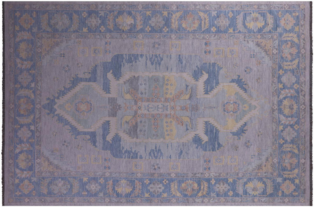 Blue Handmade Persian Heriz Serapi Wool Rug - Manhattan Rugs