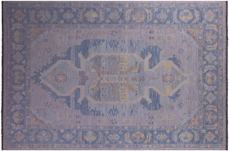 Blue Handmade Persian Heriz Serapi Wool Rug - Manhattan Rugs