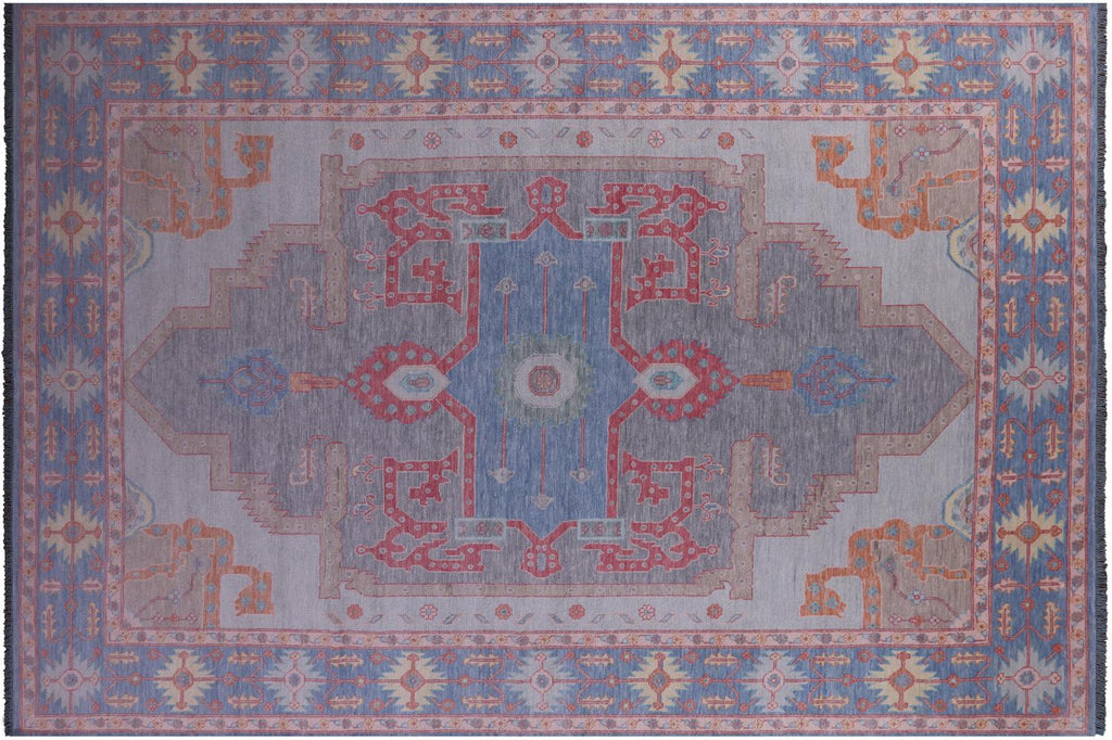 Grey Persian Heriz Serapi Hand-Knotted Wool Rug - Manhattan Rugs