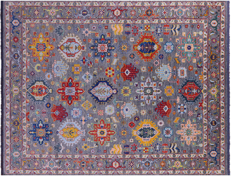 Grey Persian Heriz Serapi Hand Knotted Wool Rug - Manhattan Rugs