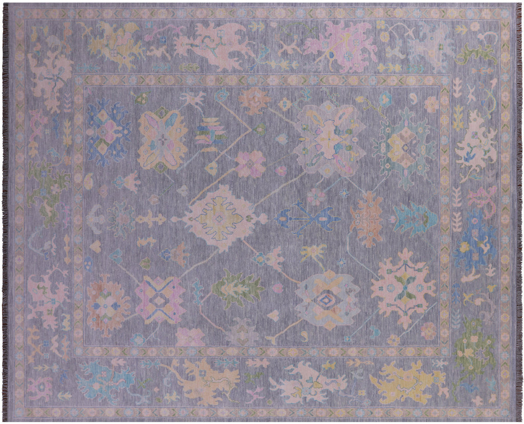 Silver Turkish Angora Oushak Hand Knotted Wool Rug - Manhattan Rugs