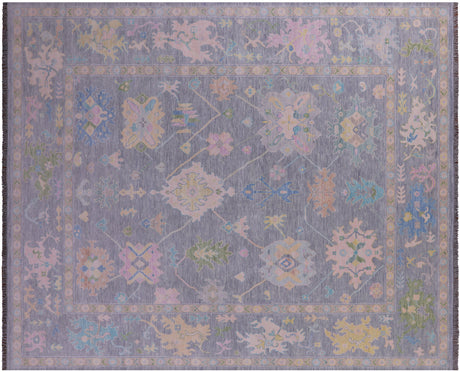 Silver Turkish Angora Oushak Hand Knotted Wool Rug - Manhattan Rugs